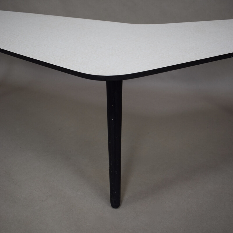 Vintage black lacquered wood formica coffee table by Bovenkamp - 1950s