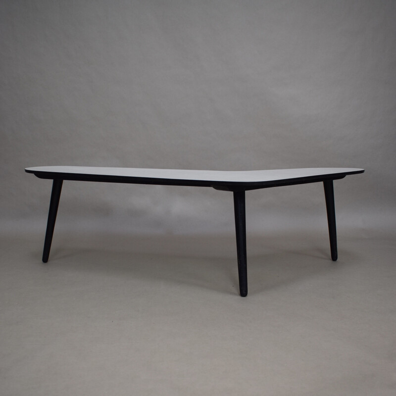 Vintage black lacquered wood formica coffee table by Bovenkamp - 1950s