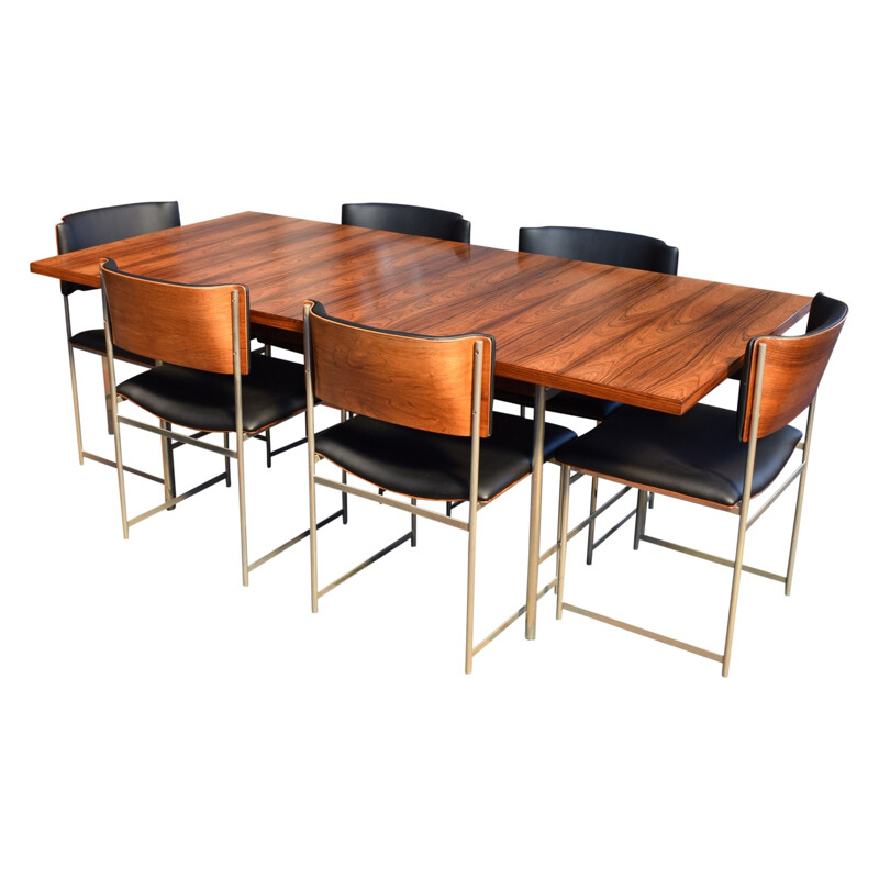 Vintage brazilian rosewood dining set by Cees Braakman - 1950s