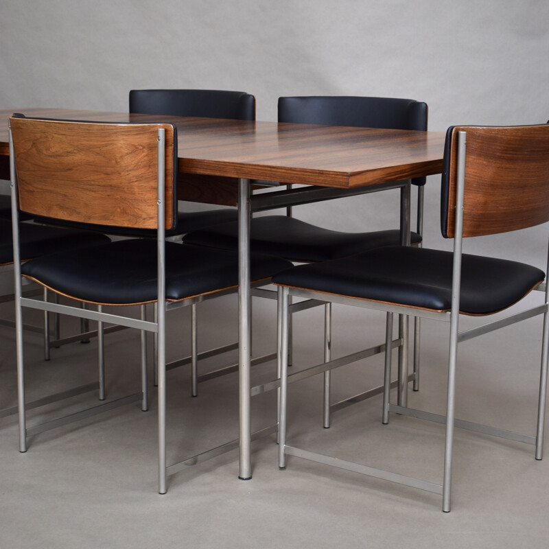 Vintage brazilian rosewood dining set by Cees Braakman - 1950s