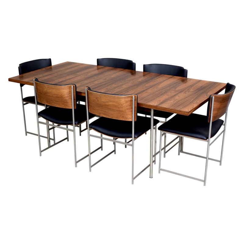 Vintage brazilian rosewood dining set by Cees Braakman - 1950s