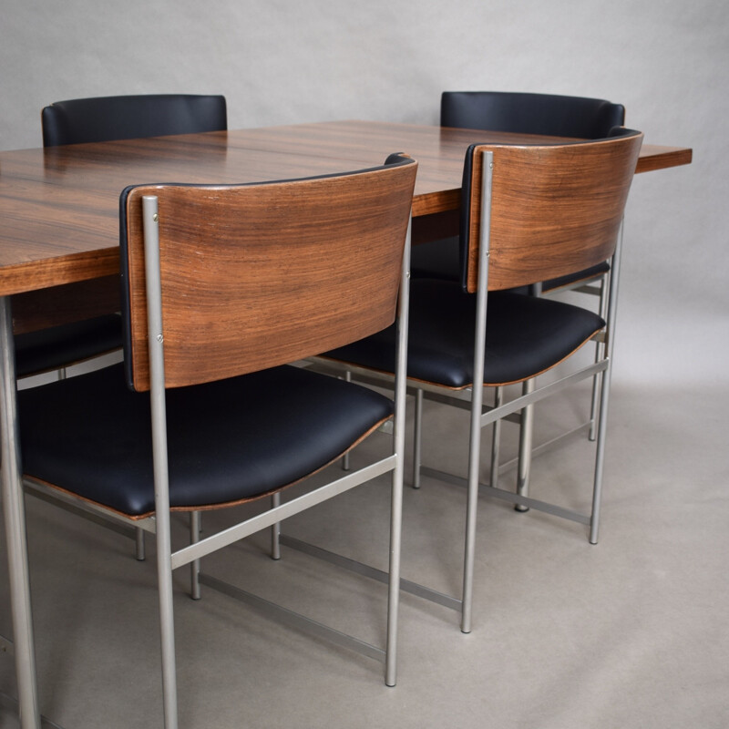 Vintage brazilian rosewood dining set by Cees Braakman - 1950s