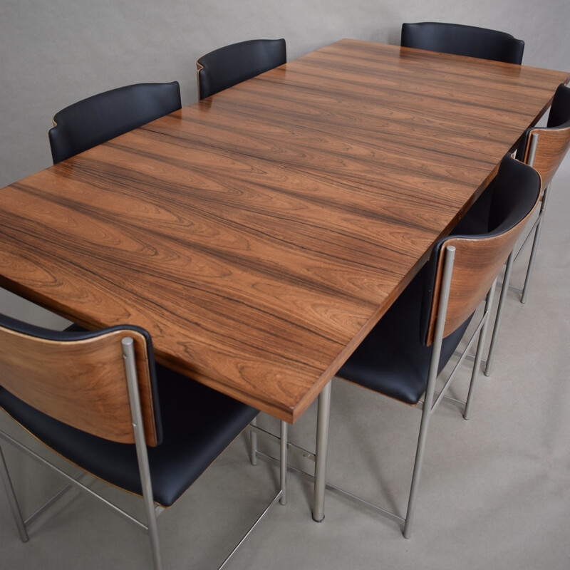 Vintage brazilian rosewood dining set by Cees Braakman - 1950s