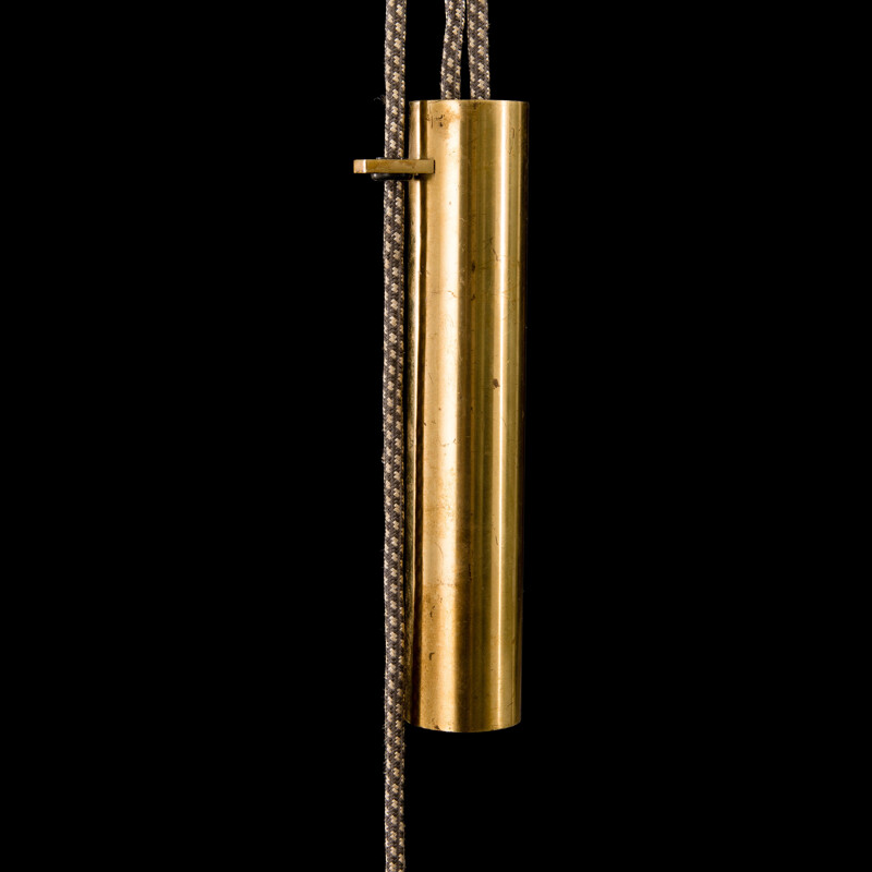 Vintage brass counterbalanced pendant lamp - 1960s