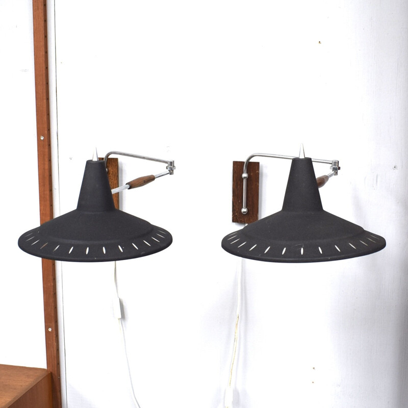 Vintage pair of wall lamps by Anvia - 1960s
