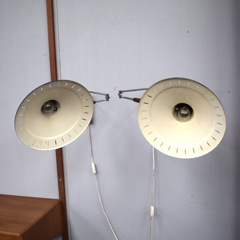 Vintage pair of wall lamps by Anvia - 1960s