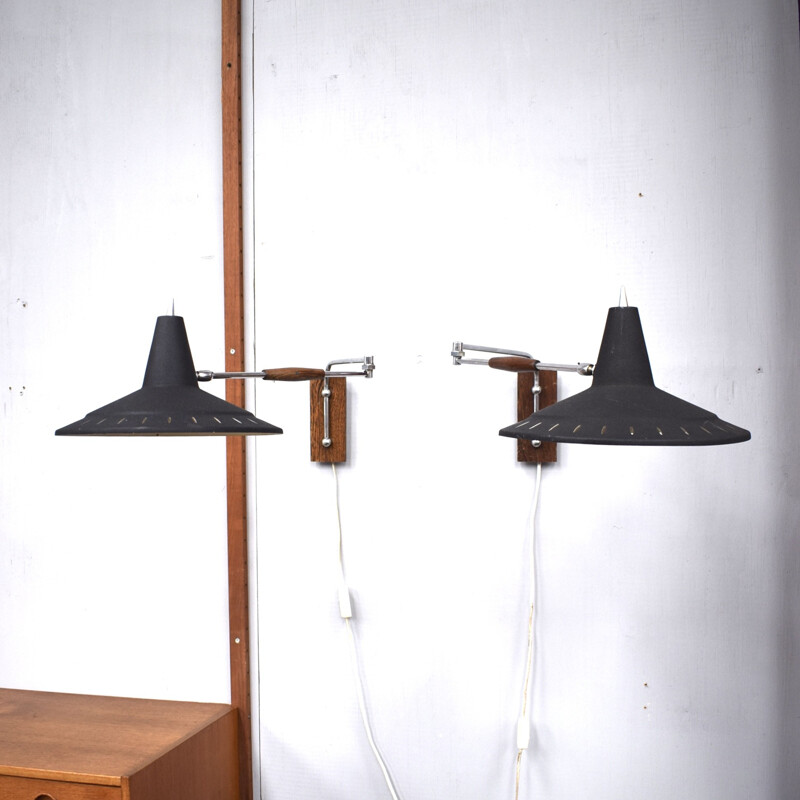 Vintage pair of wall lamps by Anvia - 1960s