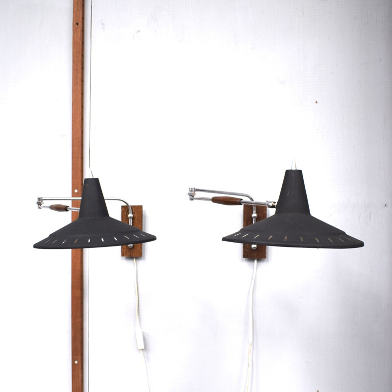 Vintage pair of wall lamps by Anvia - 1960s