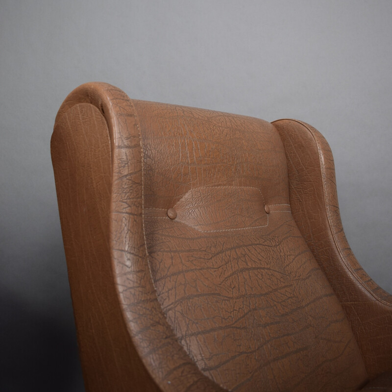 Par de cadeiras de cabedal vintage por Aldo Morbelli, Itália 1950