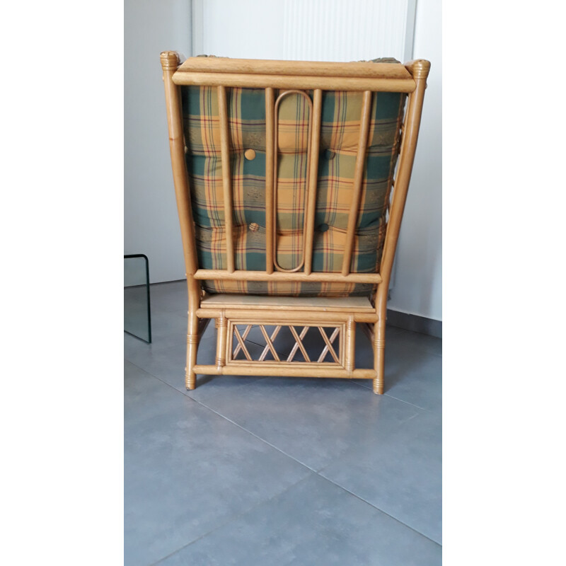Vintage French armchair in rattan - 1960s