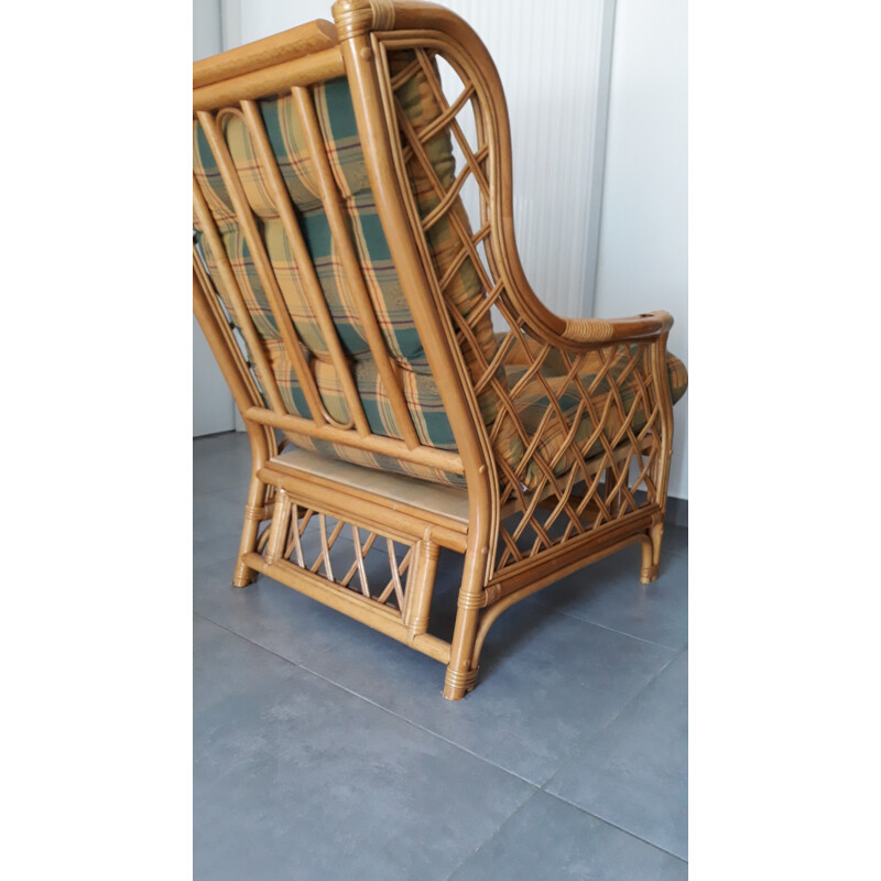 Vintage French armchair in rattan - 1960s