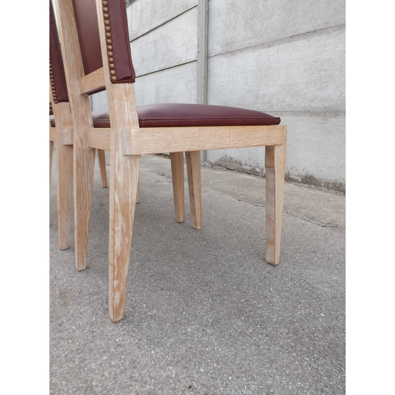 Set of 3 vintage office chairs by Charles Dudouyt - 1940s