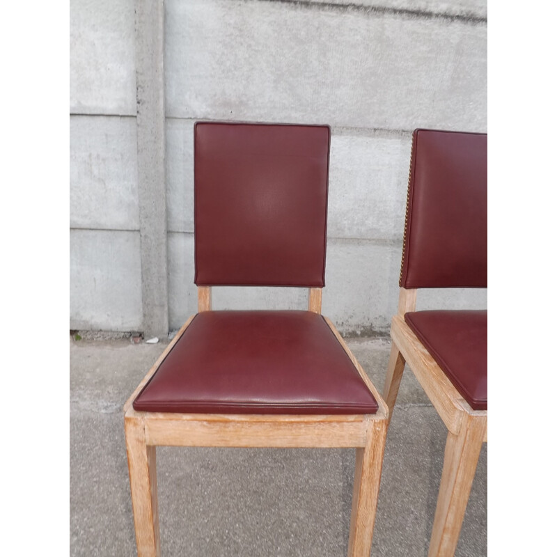 Set of 3 vintage office chairs by Charles Dudouyt - 1940s