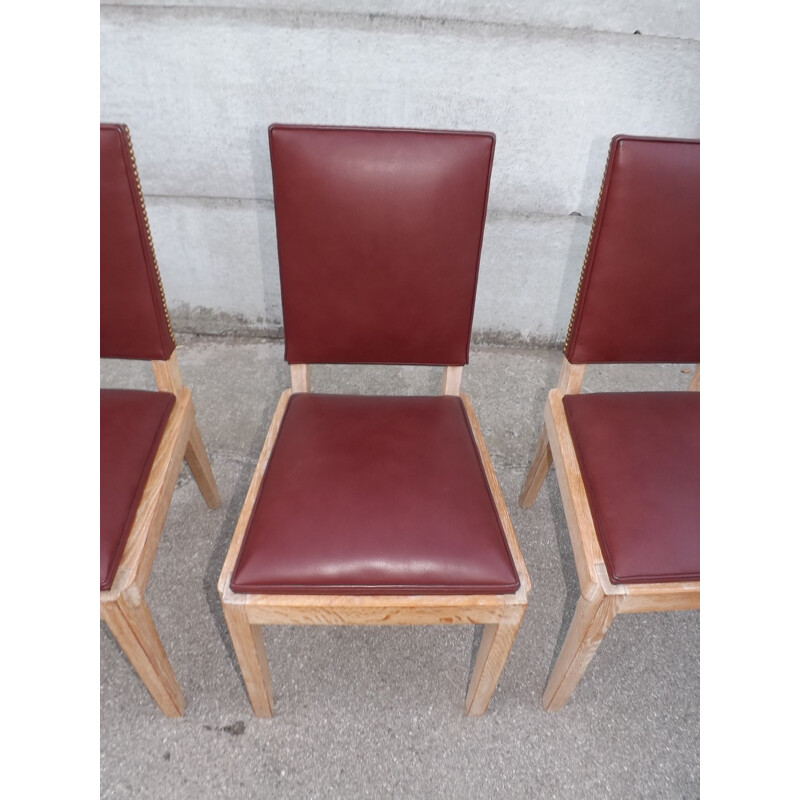 Set of 3 vintage office chairs by Charles Dudouyt - 1940s