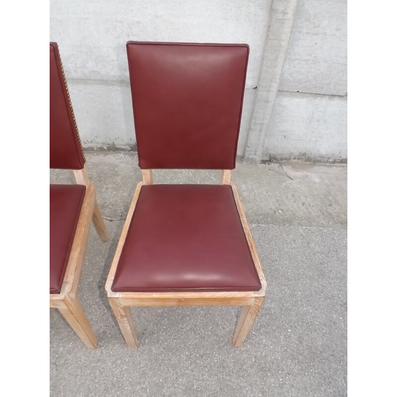 Set of 3 vintage office chairs by Charles Dudouyt - 1940s