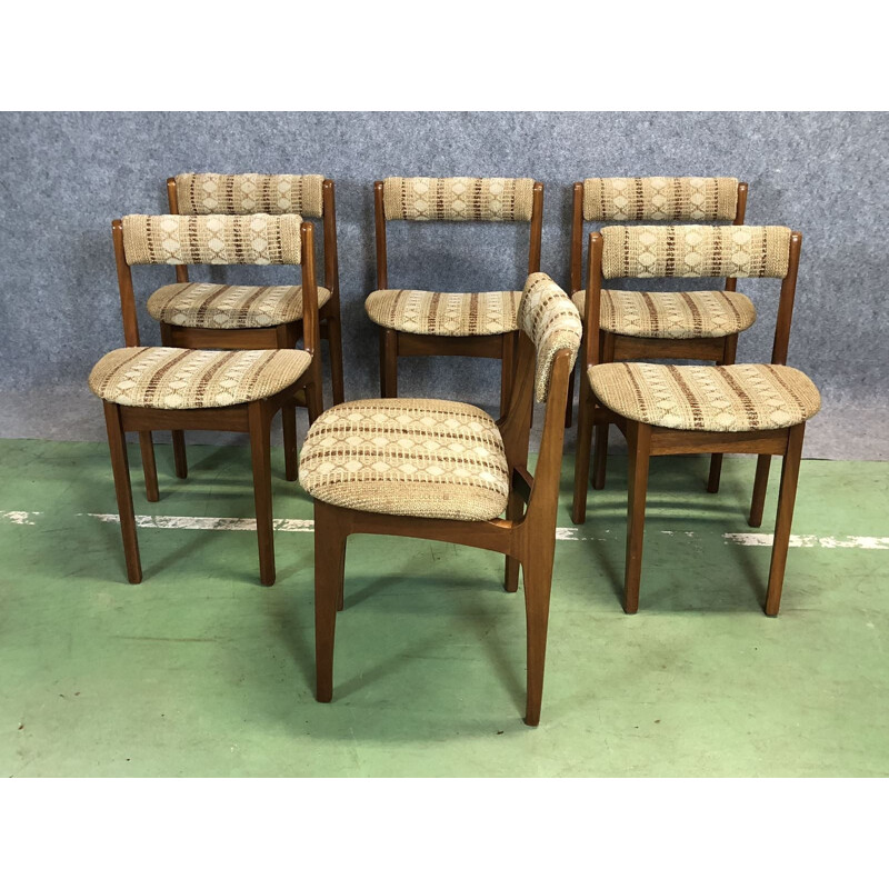 Set of 6 vintage chairs in teak - 1970s