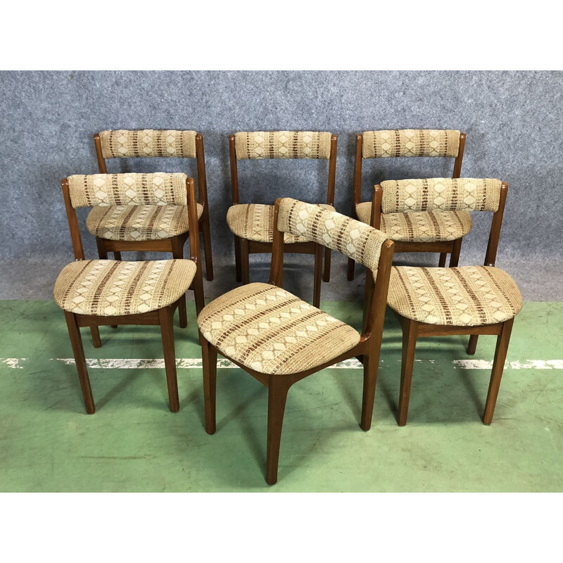 Set of 6 vintage chairs in teak - 1970s