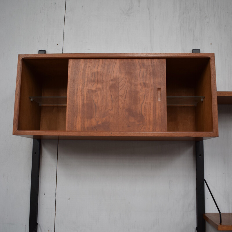 Vintage wall unit in teak by Poul Cadovius - 1950s