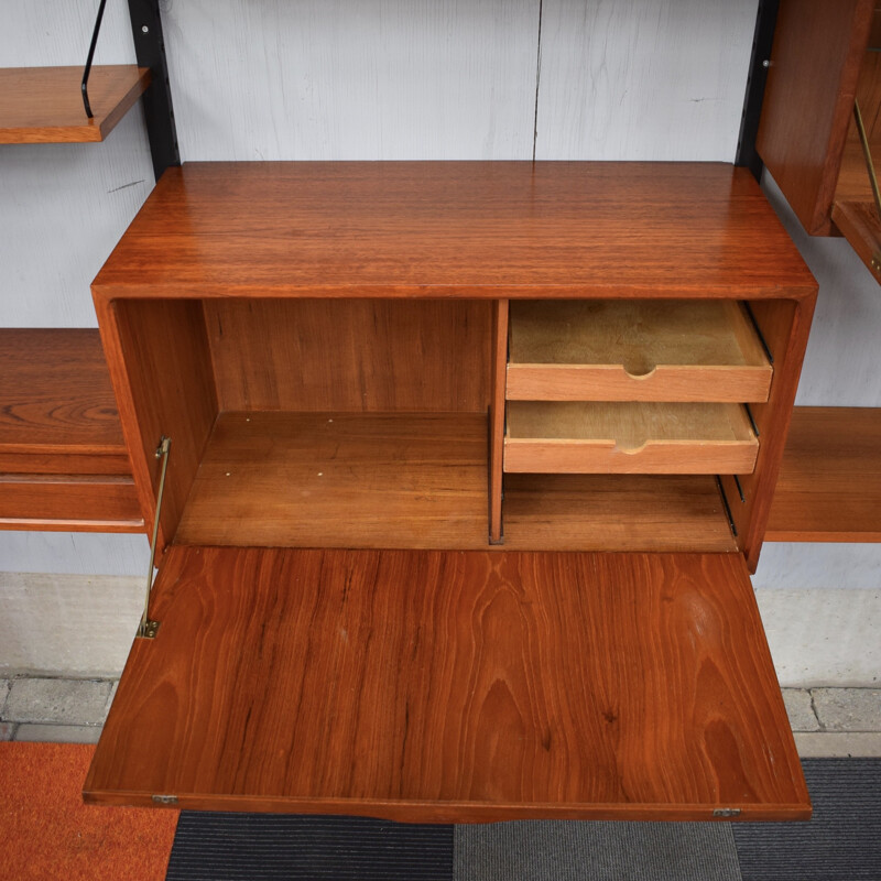 Vintage wall unit in teak by Poul Cadovius - 1950s