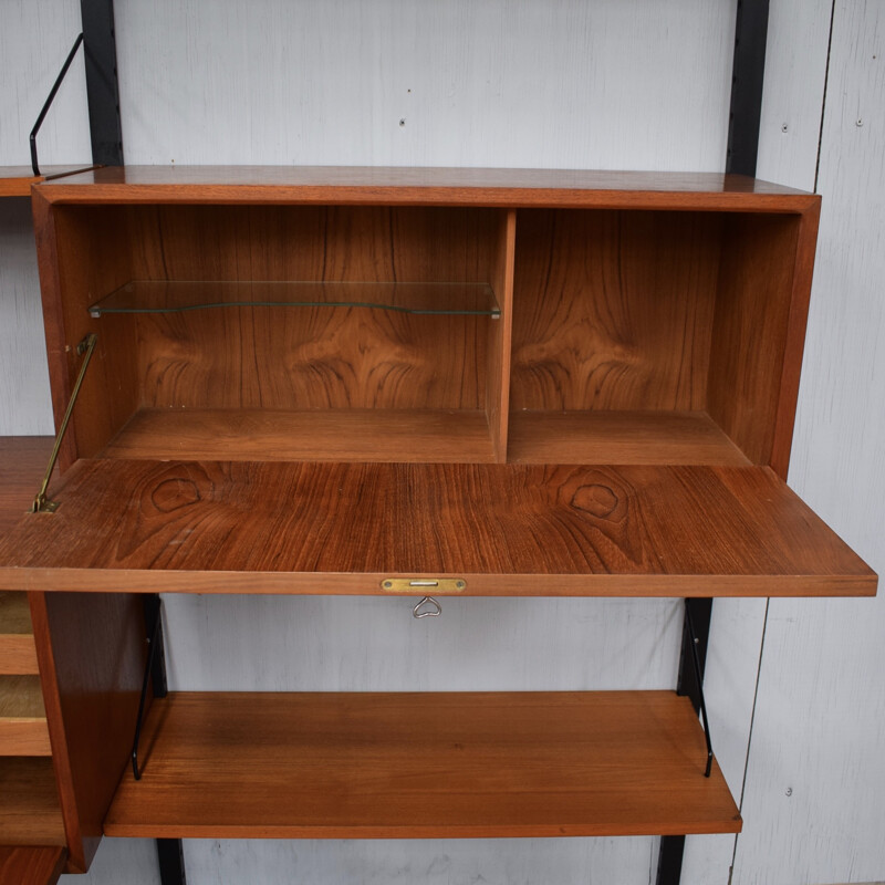 Vintage wall unit in teak by Poul Cadovius - 1950s