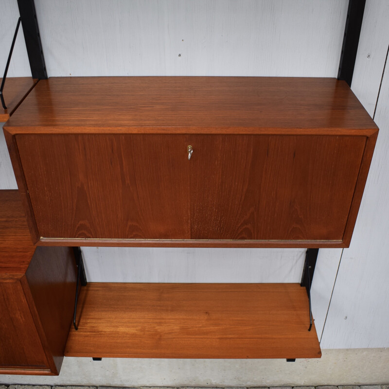 Vintage wall unit in teak by Poul Cadovius - 1950s