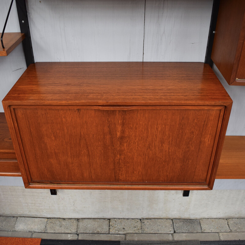 Vintage wall unit in teak by Poul Cadovius - 1950s