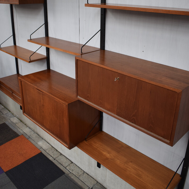 Vintage wall unit in teak by Poul Cadovius - 1950s