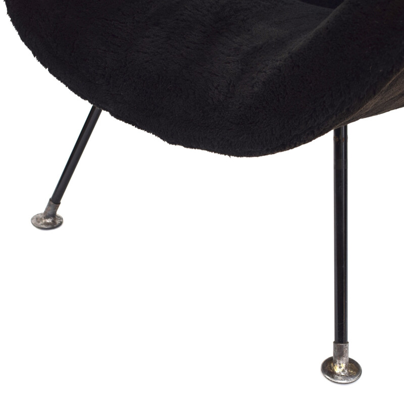 Fauteuil lounge noir vintage par Fritz Neth pour Correcta - 1950