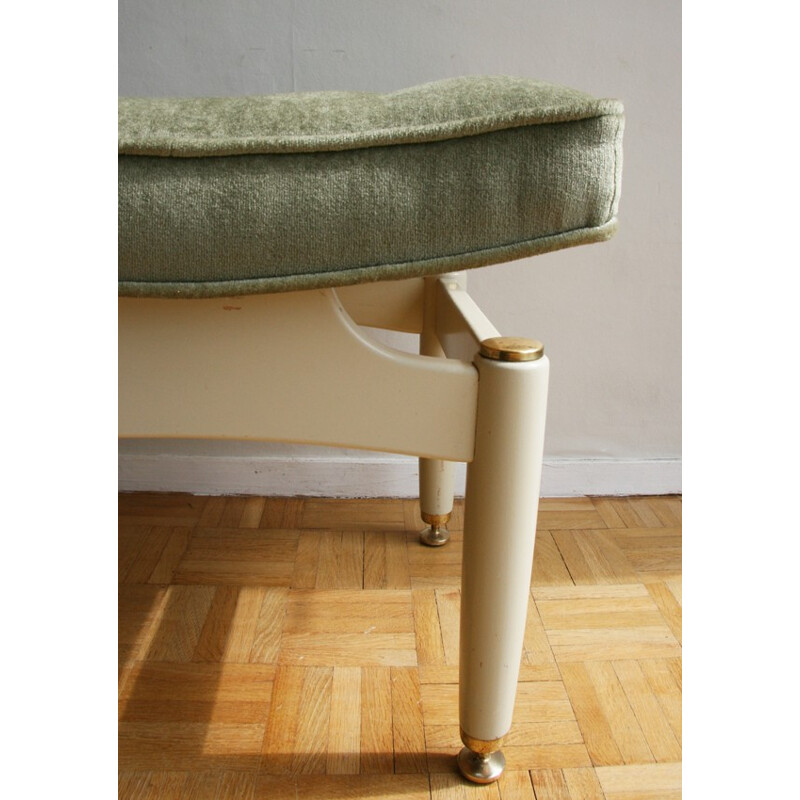 Almond G-Plan velvet stool by E.Gum - 1950s