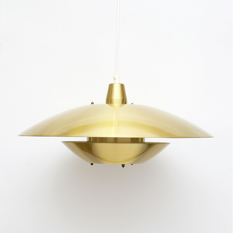 Vintage Danish Gold Lamp In Brass - 1980s