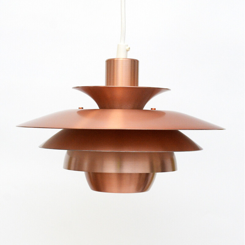 Danish Pendant Lamp in Copper by Jeka - 1980s