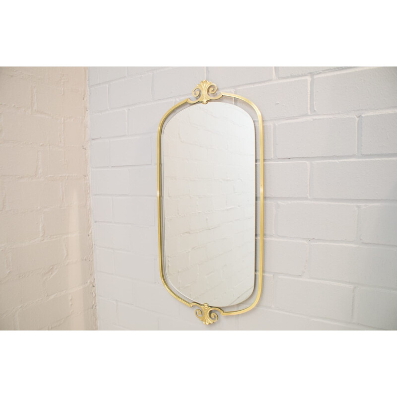 Vintage German Mirror in Brass - 1960s