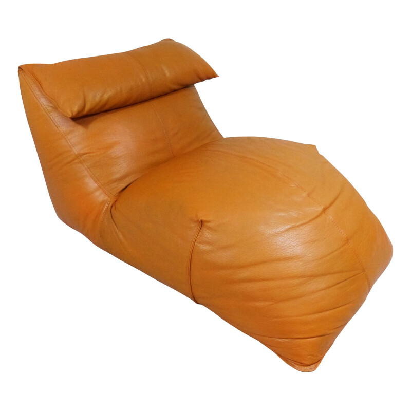 Lounge chair in cognac leather, Mario BELLINI - 1970s