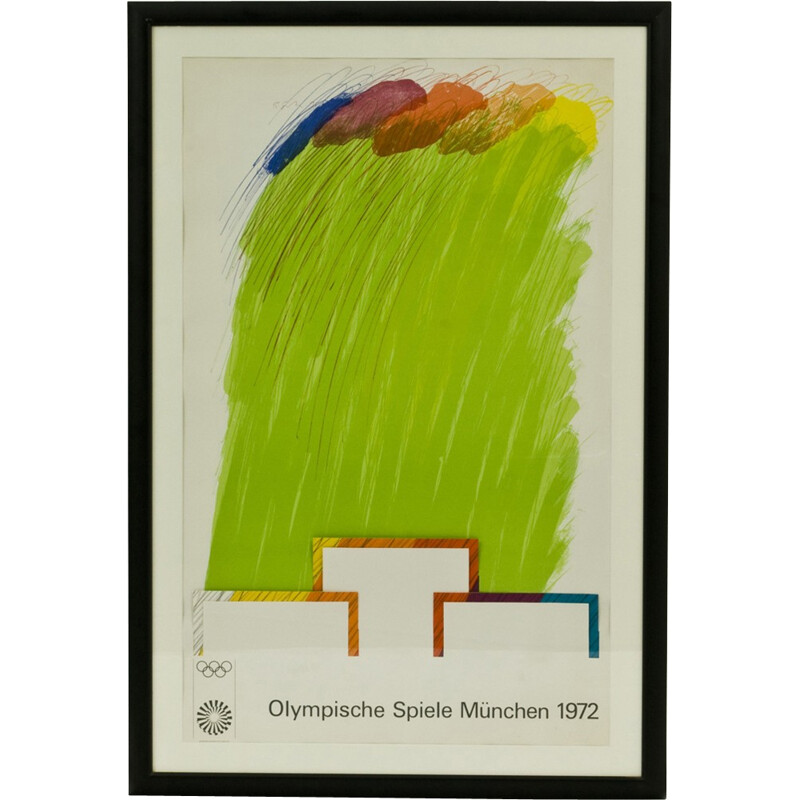 Glass-made poster fom the Olympic games of Munich - 1970s