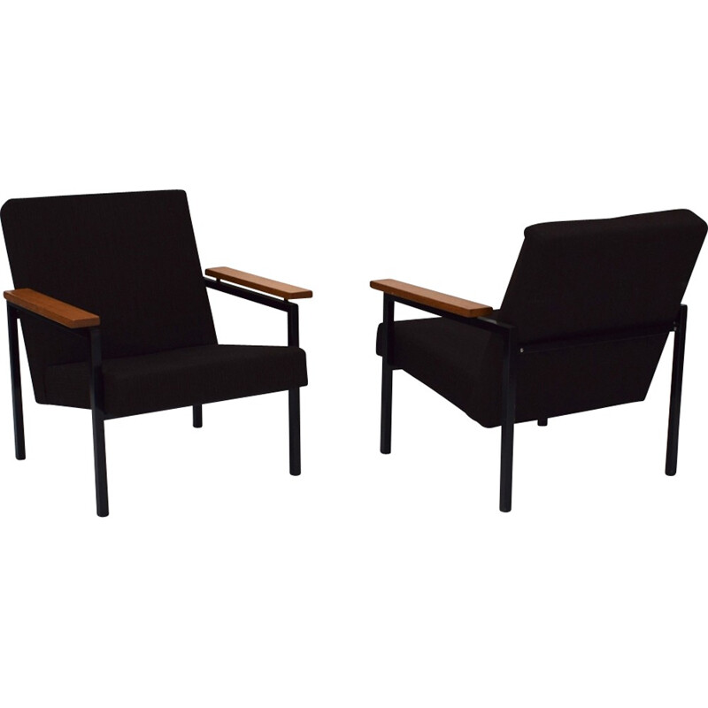 Set of 2 vintage metal chairs by Gijs Van Der Sluis - 1960s