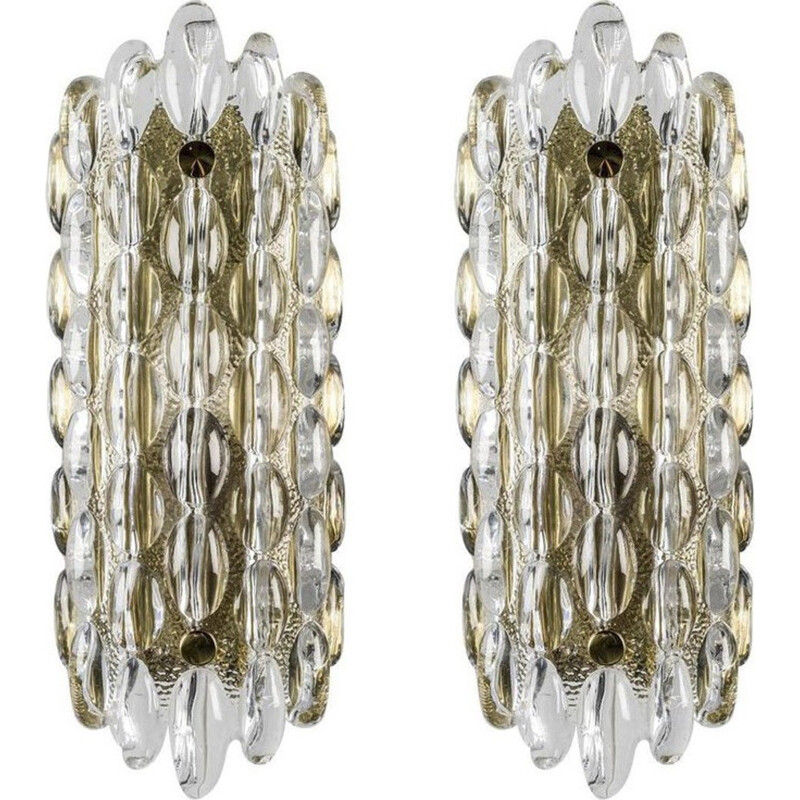 Set of 2 vintage wall sconces by Carl Fagerlund for Orrefors - 1960