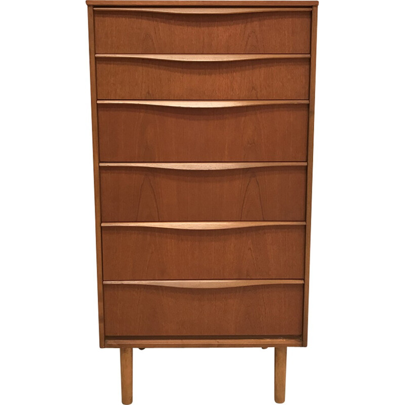 Vintage teak 6 drawers cabinet by Franck Guille for Austinsuite, England - 1960s