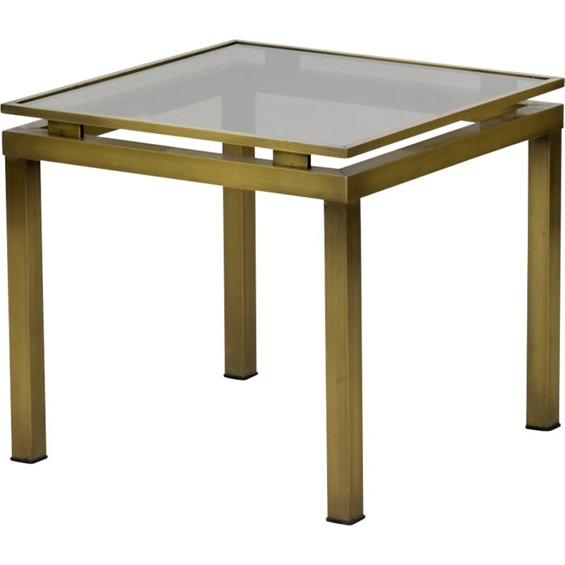 Vintage brass and glass coffee table by BelgoChrom - 1980s