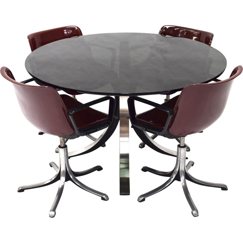 Ensemble à repas vintage "T69" par Osvaldo Borsani pour Tecno - 1960