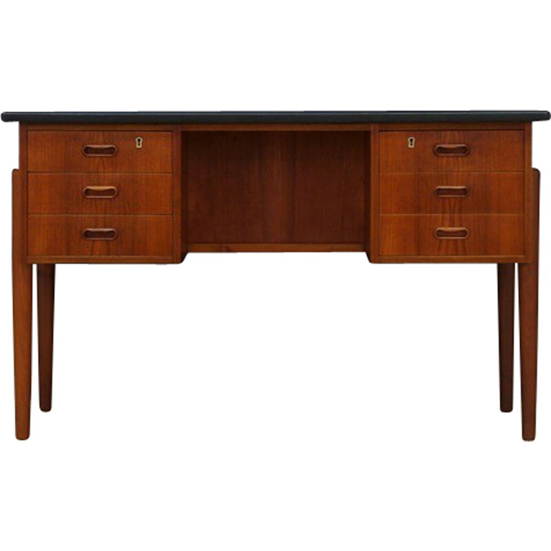 Vintage Danish veneered with teak writing desk - 1960s