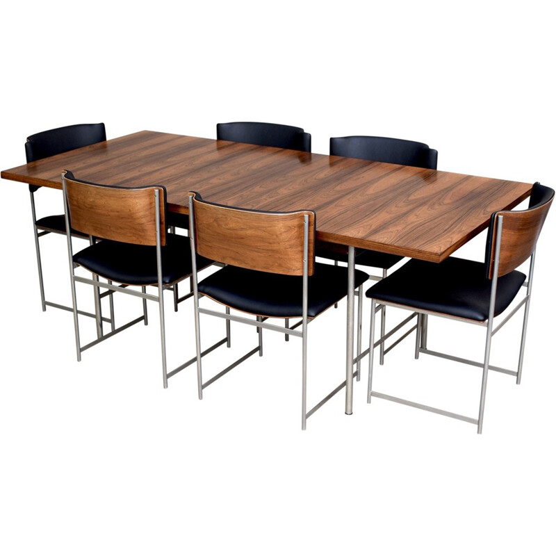 Vintage brazilian rosewood dining set by Cees Braakman - 1950s