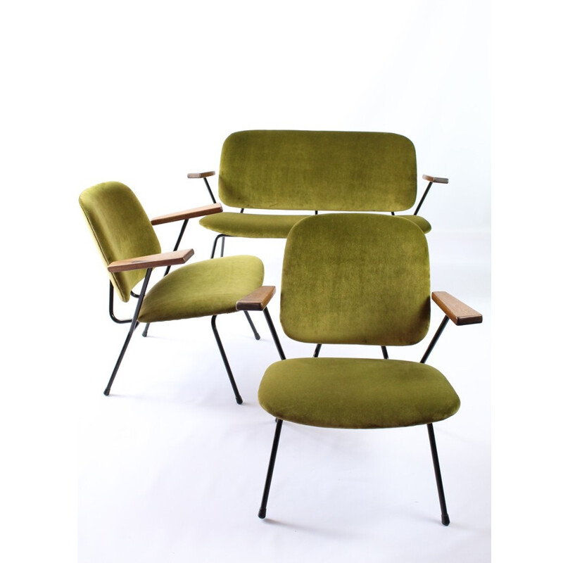 Ensemble de salon vintage vert par WH Gispen pour Kembo - 1950