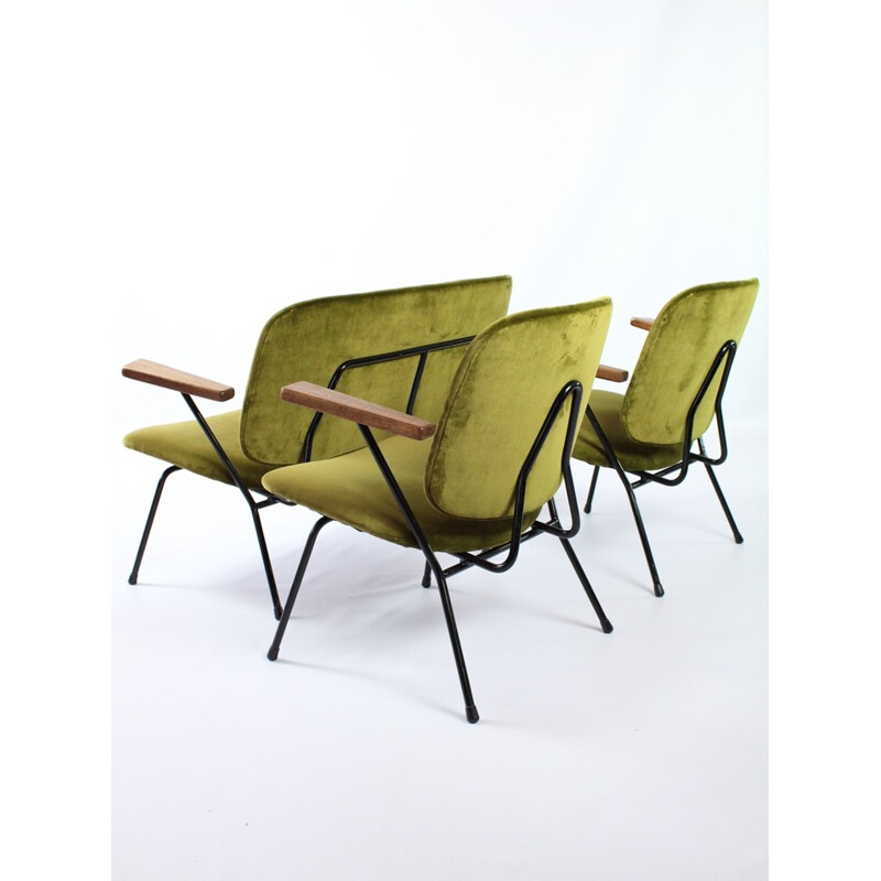 Vintage green living room set by WH Gispen for Kembo - 1950s