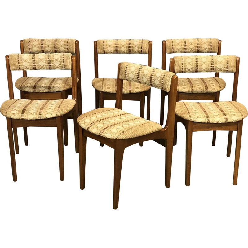 Suite de 6 chaises à repas en teck - 1970