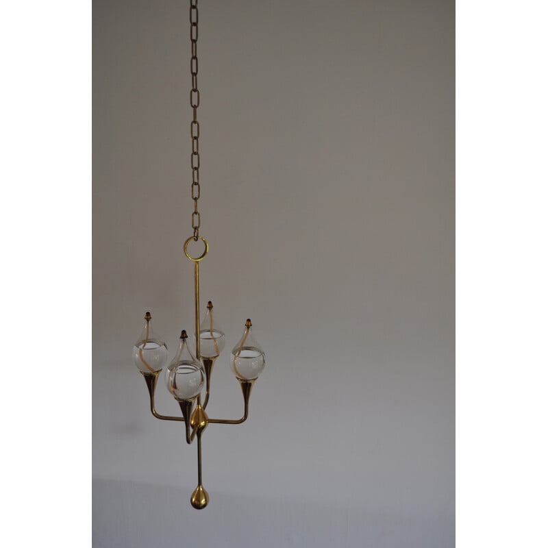 Vintage 4-arm chandelier by Freddie Andersen - 1970s