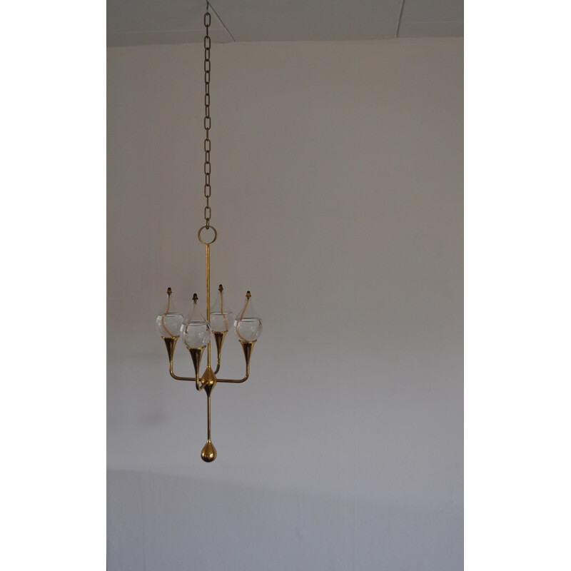 Vintage 4-arm chandelier by Freddie Andersen - 1970s