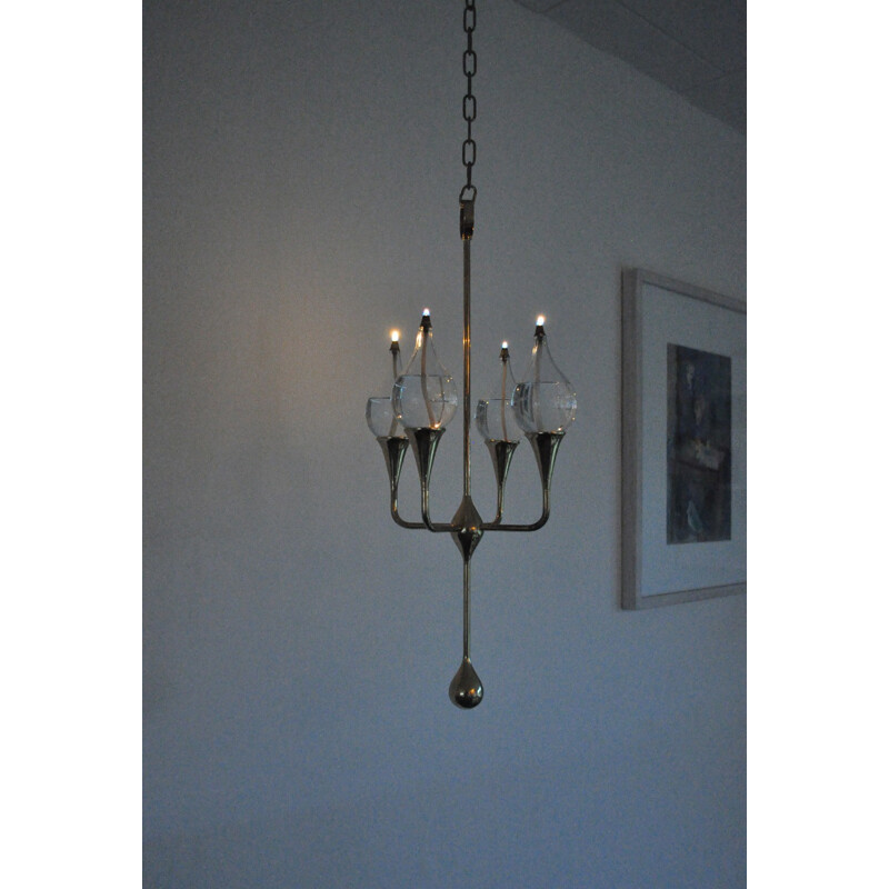 Vintage 4-arm chandelier by Freddie Andersen - 1970s