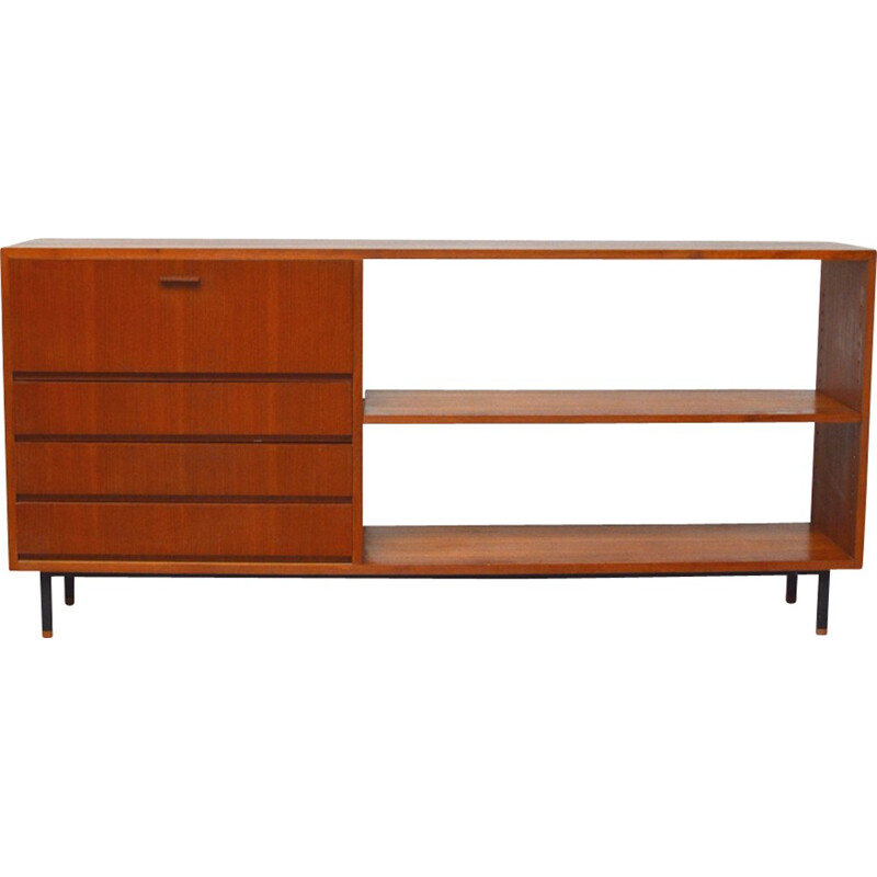 Vintage sideboard bookcase with metal legs - 1960s