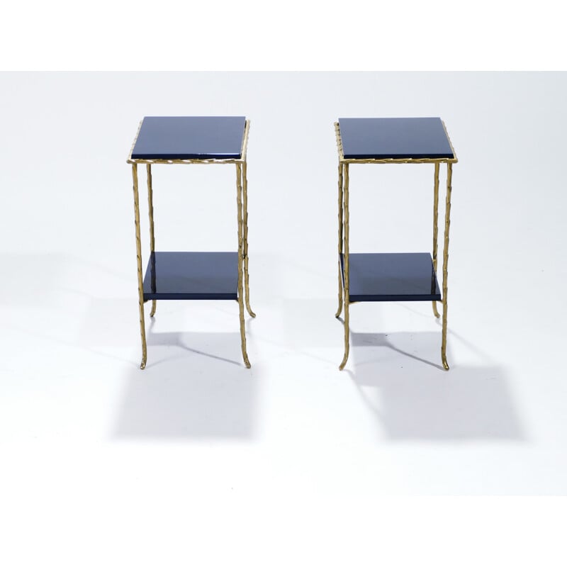 Suite de 2 tables d'appoint Vintage en bronze - 1960