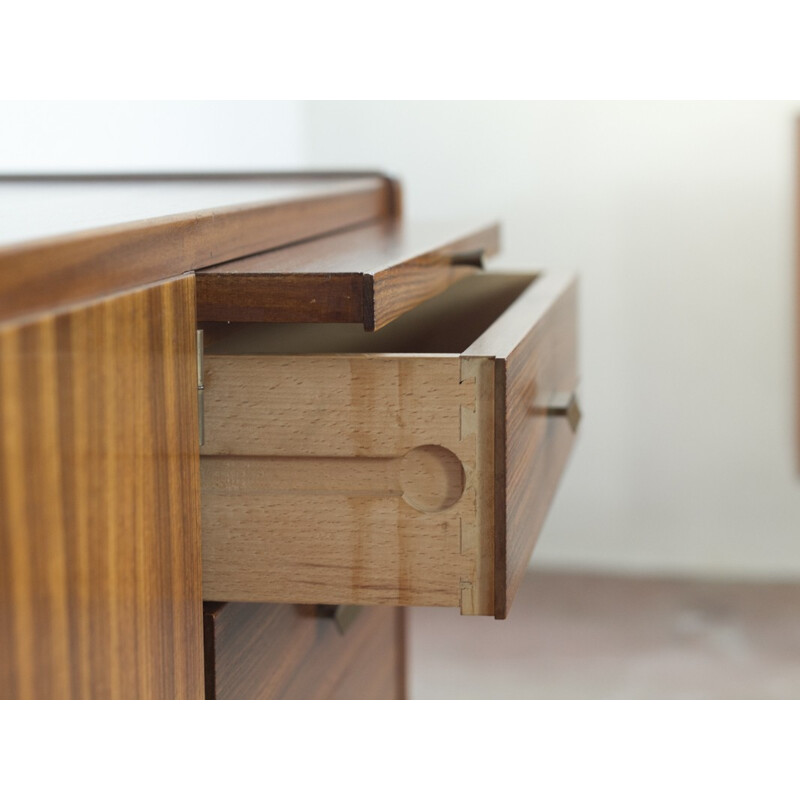 Vintage Sideboard in zebrano wood an metal by Bär Möbel - 1960s